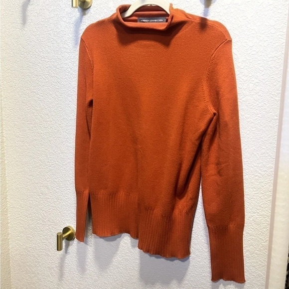French Connection Burnt Orange long‎ sleeve rollneck sweater size small - Picture 4 of 13